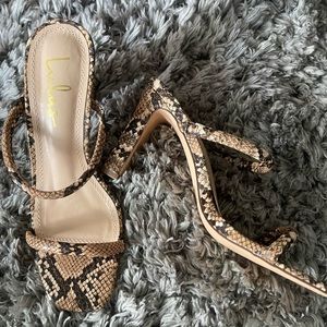 Lulu’s Snake Print nude shoes